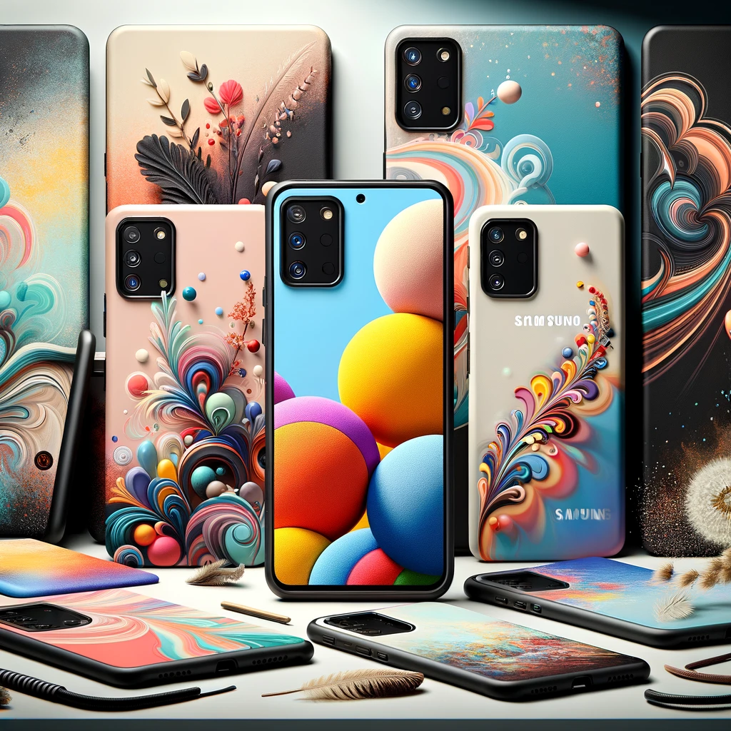 dall·e_2024-01-24_14.51.35_-_a_dynamic_and_stylish_square_image_for_a_blog,_featuring_an_array_of_phone_cases_specifically_designed_for_the_samsung_galaxy_a71._the_image_should_sh.png