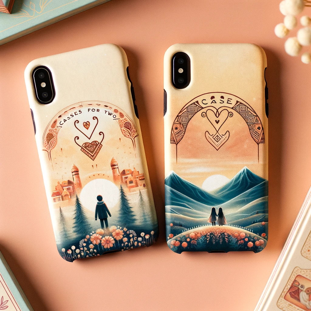 dall·e_2024-01-24_16.32.14_-_a_creative_and_heartwarming_blog_image_for_caseland.bg,_themed_around_cases_for_two._the_image_features_two_phone_cases_designed_as_a_matching_set,.png