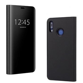 Огледален книжков калъф за Huawei P30 Lite / P30 lite New Edition - Черен