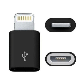 Редукция от lightning (iPhone) към Micro USB - Черна