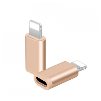 Редукция от lightning(iPhone) към USB-C - Златно-розова