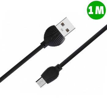 AWEI - бързозареждащ кабел 2,5A Micro-USB - Черен, прав, 1м