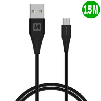 Swissten зареждащ кабел USB Micro - 1,5м, черен