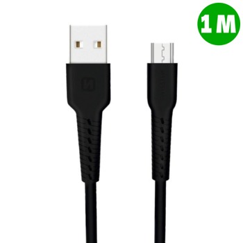 Swissten зареждащ кабел USB Micro - 1M, Черен