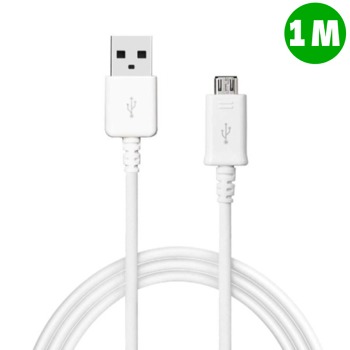 Бързозареждащ кабел 3.1A, USB Micro - Бял, 1м