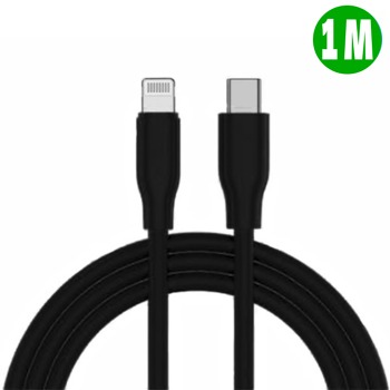 Бързозареждащ кабел от USB-C към lightning 5A - Черен