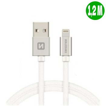Swissten кабел с Lightning за iPhone - 1.2 метра, Бял