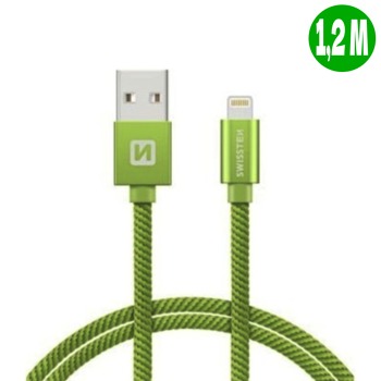 Swissten зареждащ кабел Lightning за iPhone - 1,2 метра, Зелен