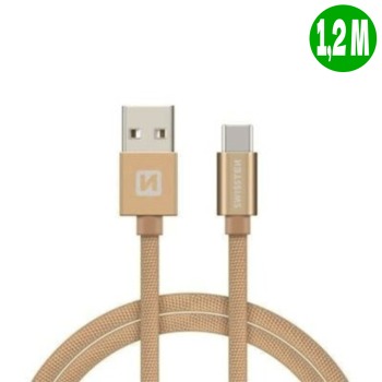 Swissten зареждащ кабел USB-C - 1.2M, Златист