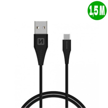 Swissten зареждащ кабел USB-C - 1,5м, Черен