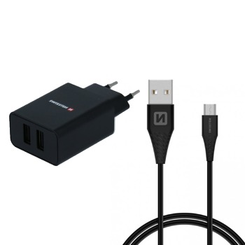 Swissten зарядно устройство 2.1A с кабел Micro USB 1,2м