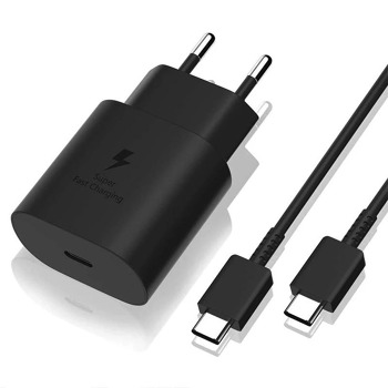 Бързо зареждащ комплект с USB-C изход и вход - Черен