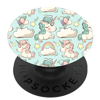 Черен PopSocket с мотив - Еднороги