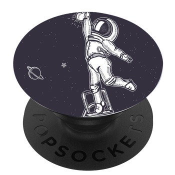 Черен PopSocket с мотив - Космонавт и крушка