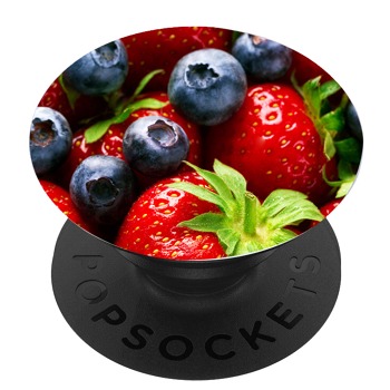 Черен PopSocket с мотив - Ягоди и боровинки