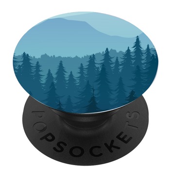 Черен PopSocket с мотив - Сини планини