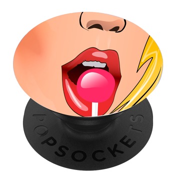 Черен PopSocket с мотив - близалка...