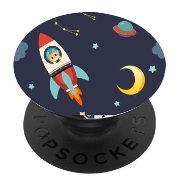 Черен PopSocket с мотив - Котешка вселена