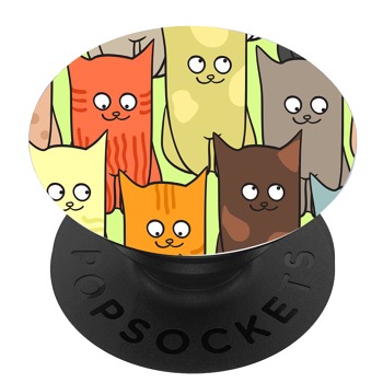 Черен PopSocket с мотив - Котки