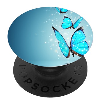 Черен PopSocket с мотив - Синя пеперуда