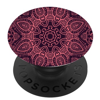 Черен PopSocket с мотив - Черна и розова мандала