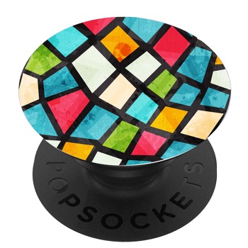 Черен PopSocket с мотив - Цветни форми