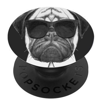 Черен PopSocket с мотив - Булдог стилист