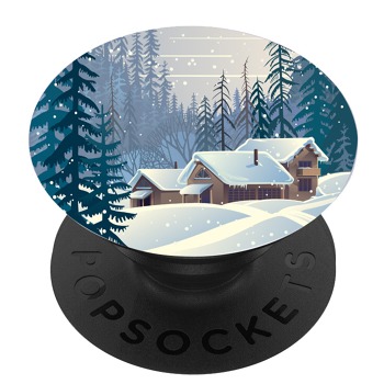 Черен PopSocket с мотив - Зимен пейзаж