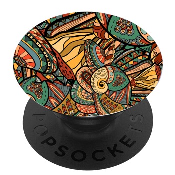 Черен PopSocket с мотив - Абстрактна мозайка