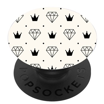 Черен PopSocket с мотив - Кралски диаманти