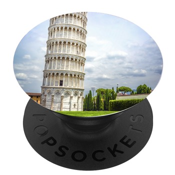Черен PopSocket с мотив - Наклонената кула в Пиза