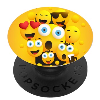 Черен PopSocket с мотив - Емотикони