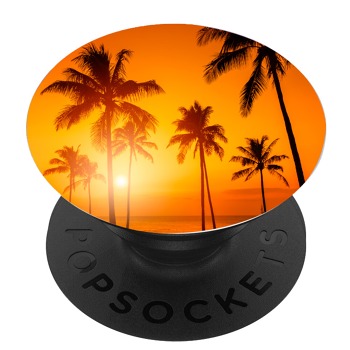 Черен popsocket с дизайн - Залез на плажа