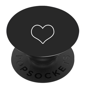 Черен PopSocket с мотив - Сърце