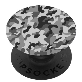 Черен PopSocket с мотив - Сив камуфлаж
