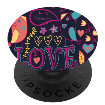 Черен PopSocket с мотив - Love