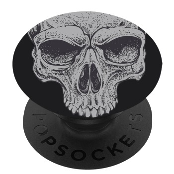 Черен PopSocket с мотив - Плешив череп