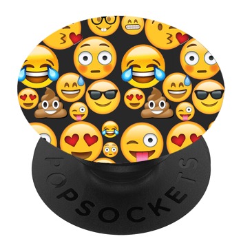 Черен PopSocket с мотив - Емотикони