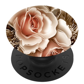 Черен PopSocket с мотив - Златни рози