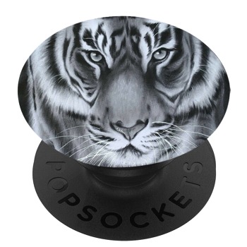 Черен PopSocket с мотив - Бял тигър