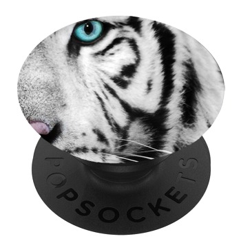 Черен PopSocket с мотив - Бял лъв