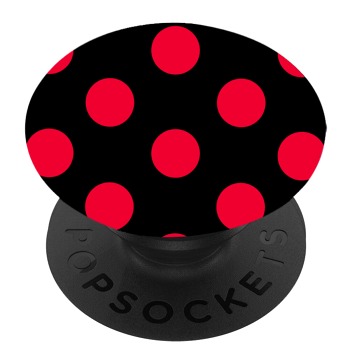 Черен PopSocket с мотив - Червени точки