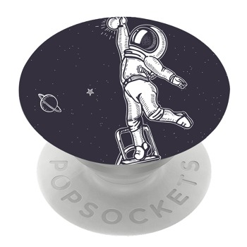 Бял PopSocket с мотив - Космонавт и крушка