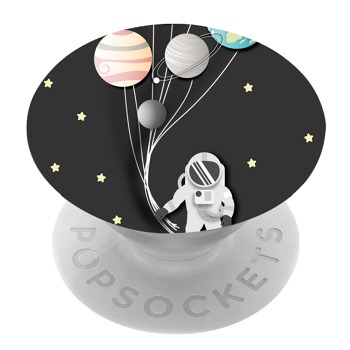Бял PopSocket с мотив - Планетни балони