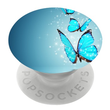 Бял PopSocket с мотив - Синя пеперуда