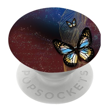 Бял PopSocket с мотив - Пеперуди в златна спирала