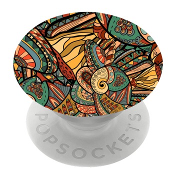 Бял PopSocket с мотив - Абстрактна мозайка