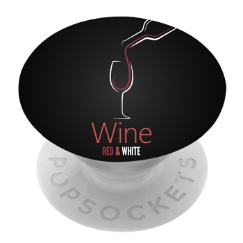 Бял PopSocket с мотив - Червено и бяло вино