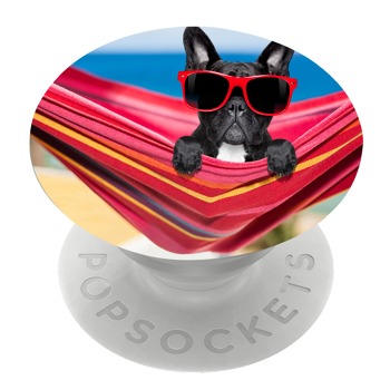 Бял PopSocket с мотив - Куче с очила
