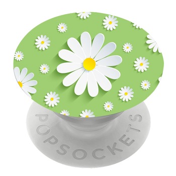 Бял PopSocket с мотив - Голямо цвете